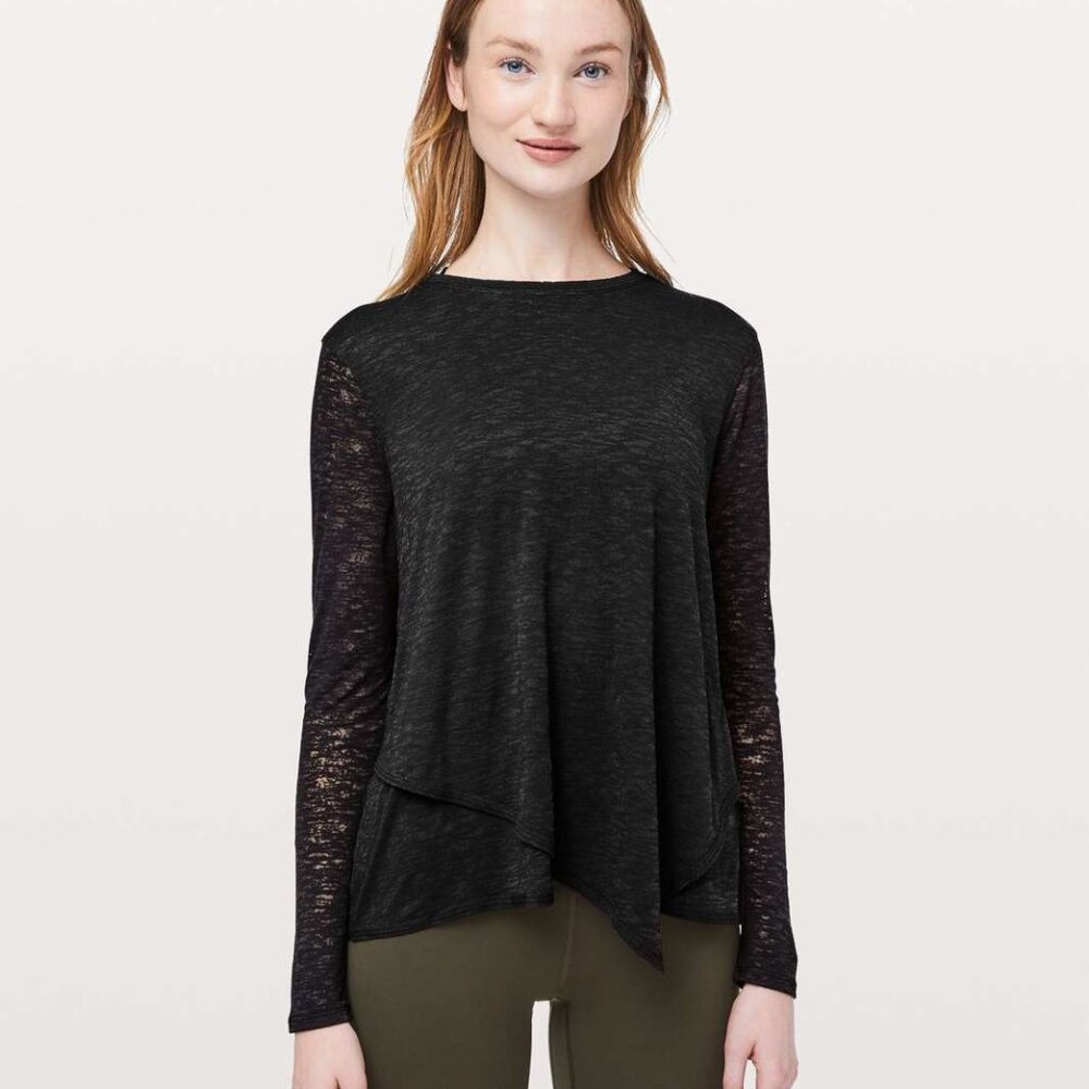 Lululemon Sweetest Day Long Sleeve Burnout Black